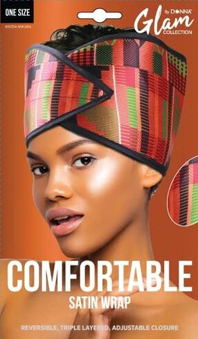 DONNA Comfortable Satin Wrap – 24X6 Reversible Triple Layered Satin Hair Wrap with Adjustable Closure – Soft Silky Head Wrap for Women, Braids, Locs & Natural Hair CHAIN in Saudi Arabia