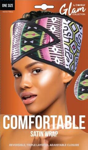 DONNA Comfortable Satin Wrap – 24X6 Reversible Triple Layered Satin Hair Wrap with Adjustable Closure – Soft Silky Head Wrap for Women, Braids, Locs & Natural Hair CHAIN in Saudi Arabia