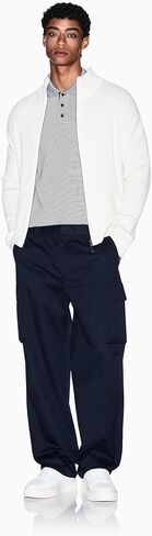 Armani Exchange Mens Striped Text Logo Polo in Saudi Arabia