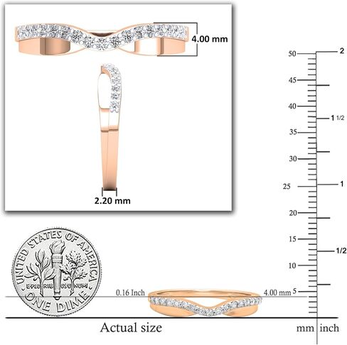 Dazzlingrock Collection 0.25 Cttw Round White Diamond Contour Wedding Band for Women in 14K Solid Gold in Saudi Arabia