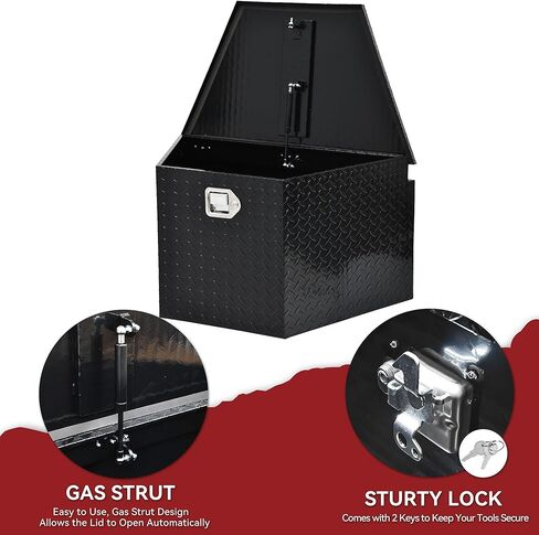 YITAMOTOR 39 Inch Trailer Tongue Boxes, Heavy Duty Aluminum Trailer Tool Box, Diamond Plate Storage Box, Waterproof Trailer Box for Pick Up Truck Bed, RV Trailer with Lock and Keys in Kuwait