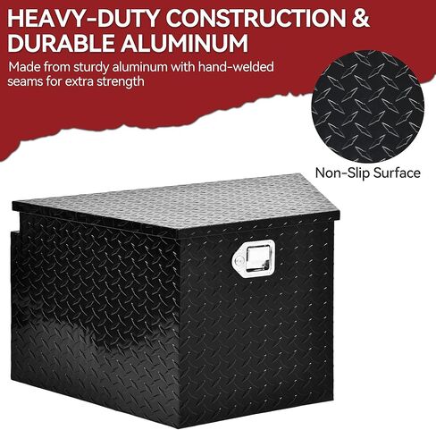 YITAMOTOR 39 Inch Trailer Tongue Boxes, Heavy Duty Aluminum Trailer Tool Box, Diamond Plate Storage Box, Waterproof Trailer Box for Pick Up Truck Bed, RV Trailer with Lock and Keys in Kuwait