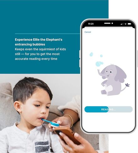 ميزان حرارة الأذن الذكي من كينسا للحمى - مقياس حرارة طبي بالأشعة تحت الحمراء - معتمد من إدارة الغذاء والدواء الأمريكية لقراءات درجة حرارة الجسم لجميع الأعمار - يتصل بتطبيق الهاتف الذكي لتتبع الأعراض والحصول على إرشادات المرض in Kuwait