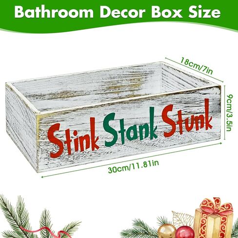 خشبية نتن ستانك ستانك ديكور الحمام، نتن ستانك ديكور الحمام، نتن ستانك ديكور الحمام صندوق ورق المرحاض، الجزء الخلفي من منظم المرحاض / سلة التخزين مضحك، ريفي مزرعة ديكور الحمام in Kuwait