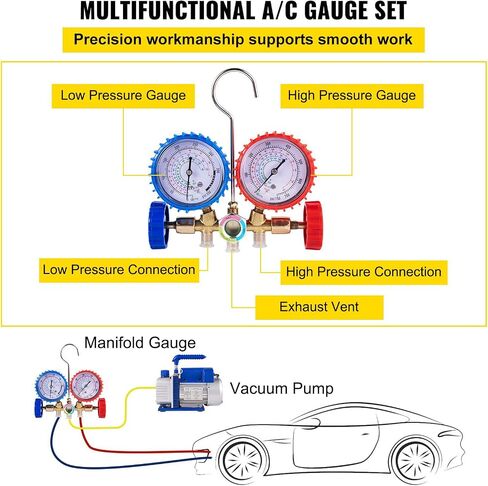 مضخة تكييف الهواء الفراغي 1.8-4.8CFM 1/4HP مضخة الهواء مع زيت مركب مضاد للتراجع 1440 دورة في الدقيقة لسيارة عاكس مركبة تكييف الهواء (3CFM 1/4HP) in Kuwait