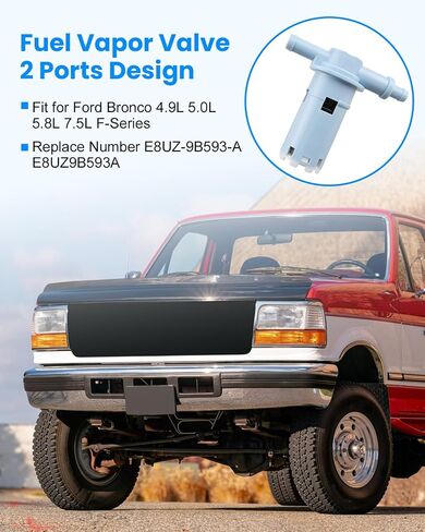 صمام بخار الوقود مناسب لـ F-150 F-250 F-350 F Super Duty Bronco F53 4.9L 5.0L 5.8L 7.5L 1990-1997 ، VAPS Replace E8UZ-9B593-A E8UZ9B593A in Kuwait