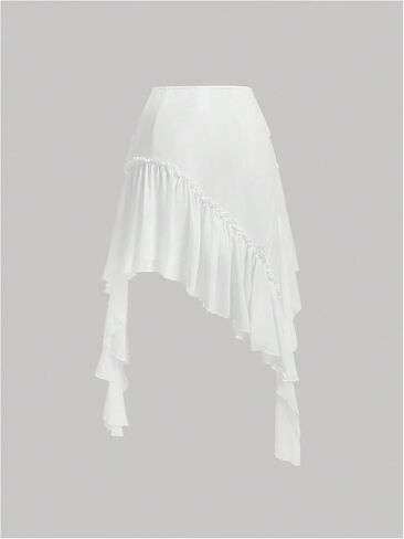 Floerns Women's Plus Size Y2K Skirt High Weist غير متناظرة تنورة طويلة غير منتظمة تنورة طويلة in Saudi Arabia