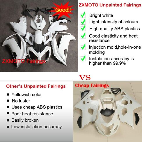 ZXMOTO Unpainted Motorcycle Fairings Kit for Kawasaki NINJA 650 2012 2013 2014 2015 2016 EX650 EX650A EX650E EX650F ABS Plastics Bodywork Fairings Set (Pieces/kit: 19) in Saudi Arabia