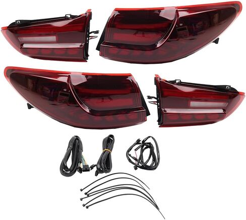Cnswee6 1 Pair Rear Brake Stop Lamp Tail Light LED Dynamic ABS Red for Mazda 6 2014-2019 in Saudi Arabia