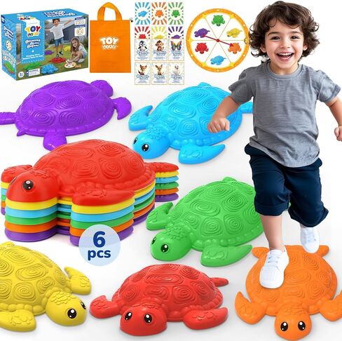 Stepping Stones for Kids 10 Pcs, Kids Outdoor Play Toys, Toddler Outdoor Toys, Balance Stepping Stones Game Outside Toys Kids Ages 4-8, Turtle Stepping Stones, Sensory Toys Kids 5-7, Playground Toys in Saudi Arabia