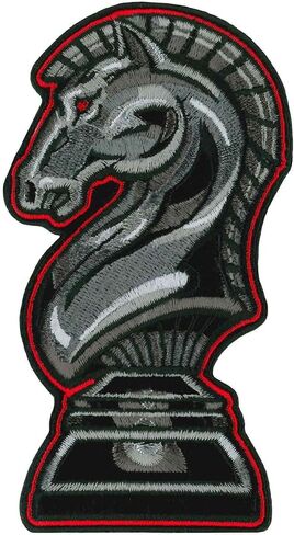 Hot Leathers Black Knight Chess Patch 3x5 PPQ2023-3 Width x 5 Height Inches in Saudi Arabia