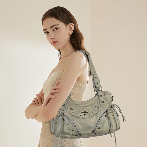 Angel Kiss Hobo Bag for Women Retro Leather Purses and Handbags Roomy Soft Ladies Satchel Bags with Crossbody Strap in Saudi Arabia