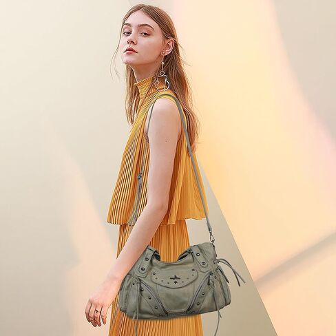 Angel Kiss Hobo Bag for Women Retro Leather Purses and Handbags Roomy Soft Ladies Satchel Bags with Crossbody Strap in Saudi Arabia