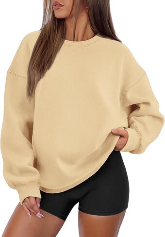 Athmile sweatshirt كبير الحجم للنساء Crewneck Fleece Long Sleeve Pullover Hoodies Tops Fall Fashits Admits Clothes 2025 in Saudi Arabia