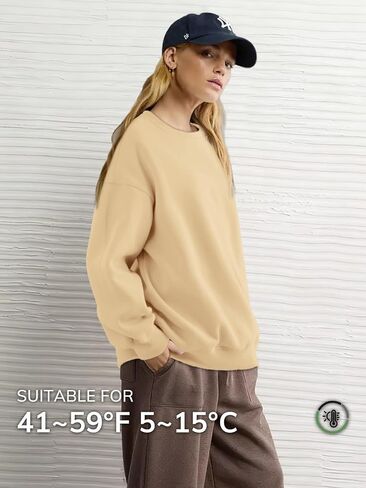 Athmile sweatshirt كبير الحجم للنساء Crewneck Fleece Long Sleeve Pullover Hoodies Tops Fall Fashits Admits Clothes 2025 in Saudi Arabia