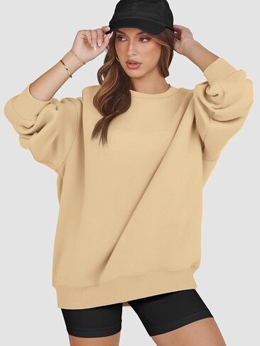 Athmile sweatshirt كبير الحجم للنساء Crewneck Fleece Long Sleeve Pullover Hoodies Tops Fall Fashits Admits Clothes 2025 in Saudi Arabia