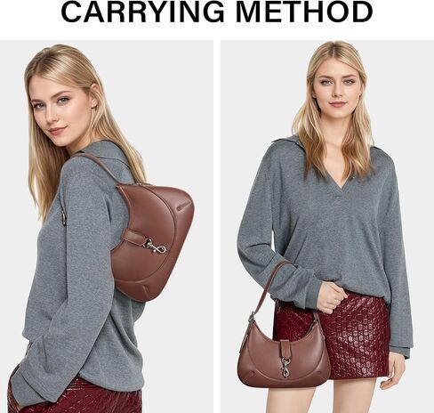 CLUCI Shoulder Bag for Women, Soft Vegan Leather Small Purses with Adjustable Strap, Stylish Hobo Handbags in Saudi Arabia