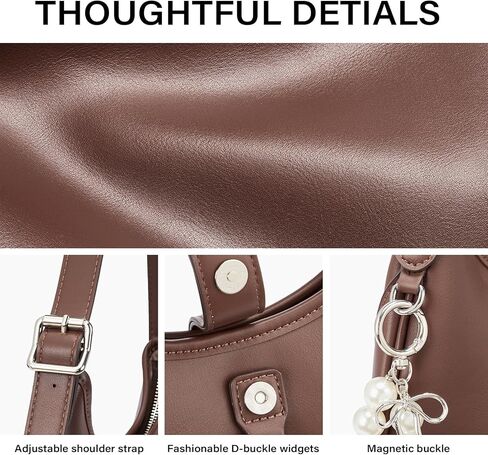 CLUCI Shoulder Bag for Women, Soft Vegan Leather Small Purses with Adjustable Strap, Stylish Hobo Handbags in Saudi Arabia