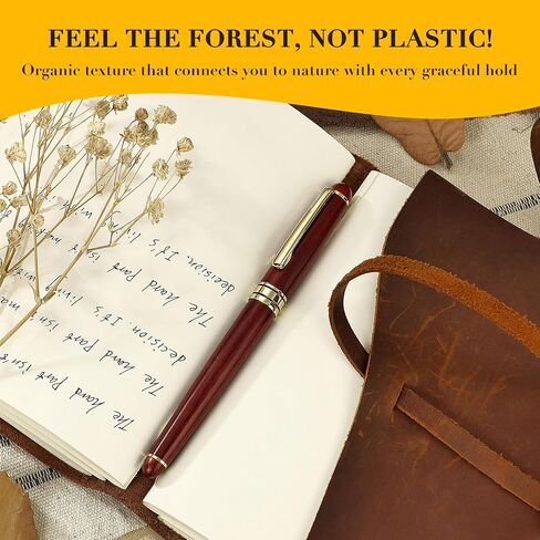 BEILUNER Wood Rollerball Pen Set, Elegant, Rosewood with Gold Finish in Saudi Arabia