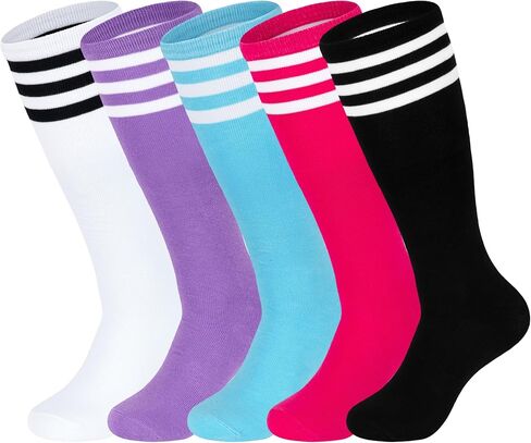 HONGTEYA Kids Soccer Socks Knee High Youth Uniform Socks Striped Boys Girls Baseball Football Athletic in Saudi Arabia