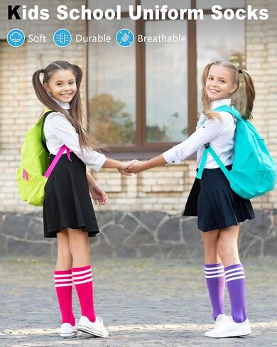 HONGTEYA Kids Soccer Socks Knee High Youth Uniform Socks Striped Boys Girls Baseball Football Athletic in Saudi Arabia