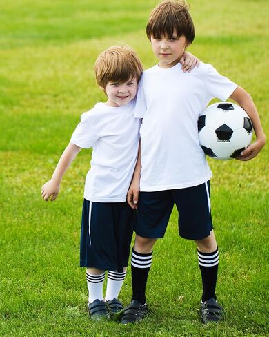 HONGTEYA Kids Soccer Socks Knee High Youth Uniform Socks Striped Boys Girls Baseball Football Athletic in Saudi Arabia