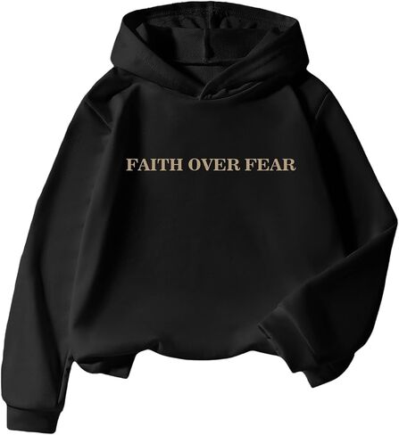 Verdusa Boy's Retro Letter Print Hoodie Sweatshirt Streetwear Casual Pullover Tops in Saudi Arabia
