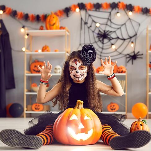 Morcheiong 36 Pieces Halloween Rubber Bracelets 6 Cute Design Silicone Wristbands for Halloween Scary Party Supplies in Saudi Arabia
