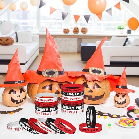 Morcheiong 36 Pieces Halloween Rubber Bracelets 6 Cute Design Silicone Wristbands for Halloween Scary Party Supplies in Saudi Arabia