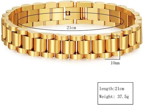 18K GOLD MEN'S ، حزام ثلاثي سوار 10 مم ، ملحق أزياء الرجال ، سلسلة حزام الرجال في الغلاف الجوي للرجال in Saudi Arabia
