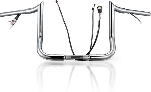 MoKitDora Prewired Meathook Bar Monkey Bagger Ape Hanger Handlebar for Harley 2014-2015 Street Glide Electra Glide Ultra Limited FLHT FLHX 12 Inch, Black in Saudi Arabia