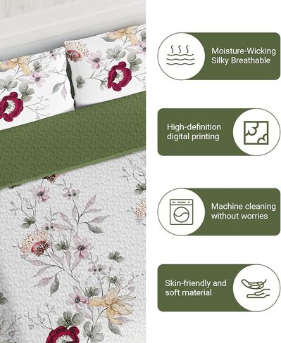 9 Pcs Queen Bed in A Bag with Curtains | Blue Boho Bedspread, 2 Pillowcases, 2 Print & 4 Solid Curtains | Microfiber, Silky Soft | Bedroom, Rv | Bed in A Bag with Curtains in Saudi Arabia