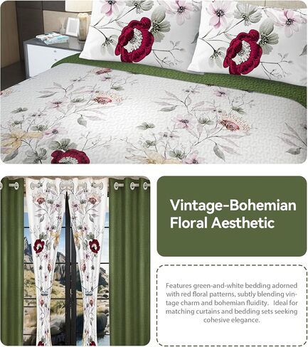 9 Pcs Queen Bed in A Bag with Curtains | Blue Boho Bedspread, 2 Pillowcases, 2 Print & 4 Solid Curtains | Microfiber, Silky Soft | Bedroom, Rv | Bed in A Bag with Curtains in Saudi Arabia