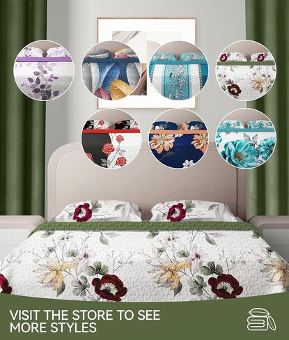 9 Pcs Queen Bed in A Bag with Curtains | Blue Boho Bedspread, 2 Pillowcases, 2 Print & 4 Solid Curtains | Microfiber, Silky Soft | Bedroom, Rv | Bed in A Bag with Curtains in Saudi Arabia