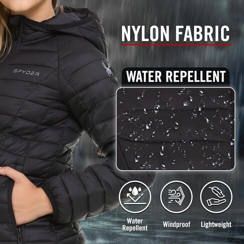 Spyder Girls Puffer Jacket with Hood Packable, Girls Winter Coats, Lightweight Ski Snow Outerwear in Kuwait