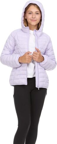 سترة Spyder Girls Puffer مع غطاء محرك السيارة معاطف الشتاء الفتيات ، ملابس ثلجية خفيفة الوزن التزلج على الجليد in Saudi Arabia