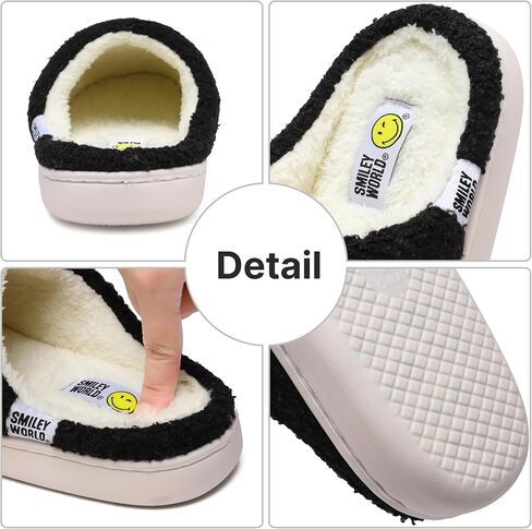 Kids Smile Face Slippers丨Boys Girls Soft House Slipper丨Memory Foam Plush Comfy Warm Fuzzy Happy Face Shoes Non-slip Indoor Winter in Saudi Arabia