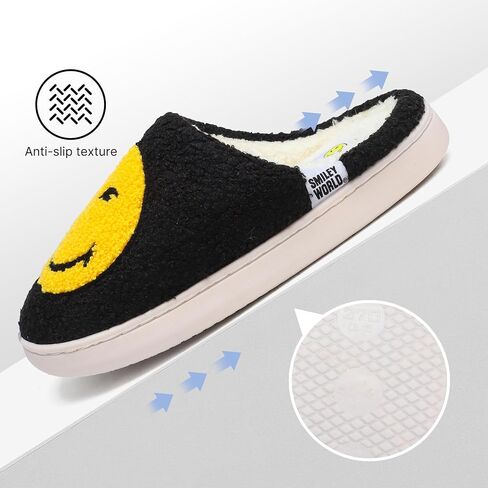 Kids Smile Face Slippers丨Boys Girls Soft House Slipper丨Memory Foam Plush Comfy Warm Fuzzy Happy Face Shoes Non-slip Indoor Winter in Saudi Arabia
