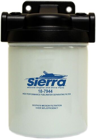 Sierra International "18-7983-1 10 Micron Fuel/Water Separator Kit - 1/4"" Aluminum, Short", white in Saudi Arabia