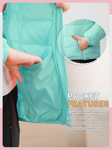 Lovekider 4-12 سنوات الفتيات معاطف الشتاء معاطف قابلة للذنب قابلة للوزن بغطاء مقنعين مع جيب in Kuwait