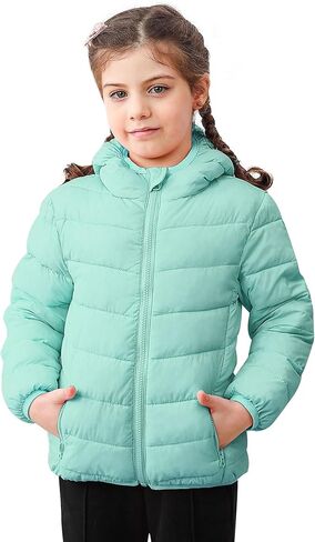 Lovekider 4-12 سنوات الفتيات معاطف الشتاء معاطف قابلة للذنب قابلة للوزن بغطاء مقنعين مع جيب in Kuwait