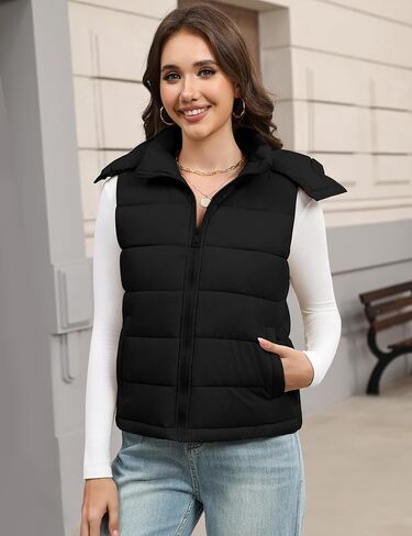 سترة منتفخة للسيدات قابلة للانفصال مقنعين من ذوي الياقات in Kuwait