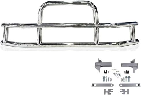 Mytee Products Small Model Deer Grille Guard Compatible for T660 (2007-2021) with Brackets - 84-2/5"x10"x25-1/2" Heavy Duty Polished Stainless Steel Grille Guard for Trucks in Kuwait