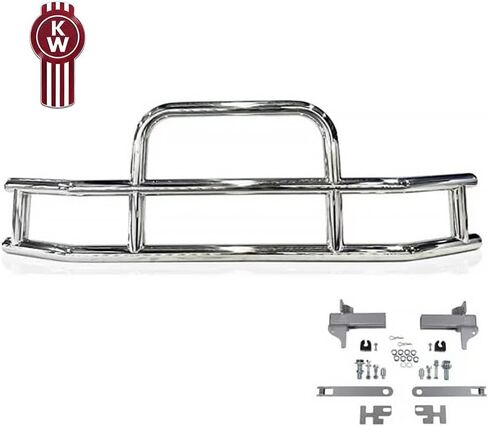 Mytee Products Small Model Deer Grille Guard Compatible for T660 (2007-2021) with Brackets - 84-2/5"x10"x25-1/2" Heavy Duty Polished Stainless Steel Grille Guard for Trucks in Kuwait