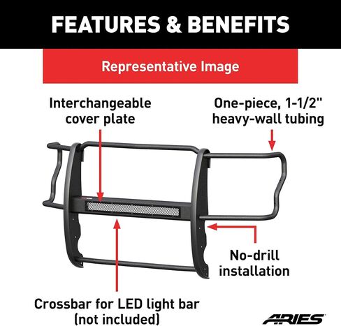 ARIES P3069 Pro Series Black Steel Grille Guard, No-Drill, Fits Select Ford Ranger in Saudi Arabia