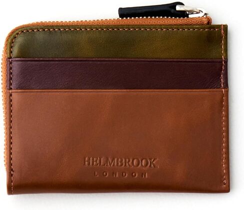 RFID Blocking Zipper Wallet, Slim Business Card Holder, Men & Women, Handcrafted Full-Grain Leather, Gift Box & Pouch, Christmas & Birthday, Tan (Plus Colors) in Kuwait