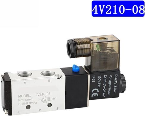 Pneumatic Electric Solenoid Valve 4V210-08 5 Way 2 Position Control Air Gas Magnetic Valve 12V 24V 220V Coil Volt(24V DC) in Kuwait