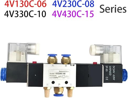4V130C-06 4V230C-08 4V330C-10 4V430C-15 AIR ELECTOMAGNETIC VILVES 3 PASITION 5 WATE REAMATIC SLENOID VALVE (4V430C-15 ، DC12V) in Saudi Arabia