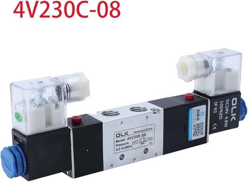 4V230C-08 Double headed Double control 5 Way 3 Position Power down hold Pneumatic directional Solenoid valve(AC24V) in Saudi Arabia