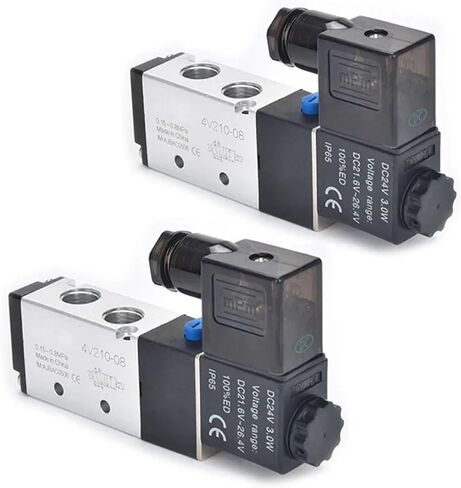 4v210-08 Pneumatic Valve Electric Solenoid Valve Control Air Gas Magnetic 5 Way 2 Position DC12V 24V AC110V 220V Coil Volt(AC220V) in Saudi Arabia